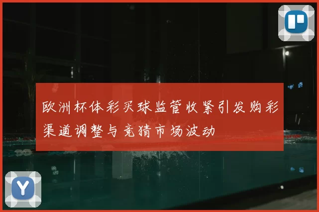 欧洲杯体彩买球监管收紧引发购彩渠道调整与竞猜市场波动